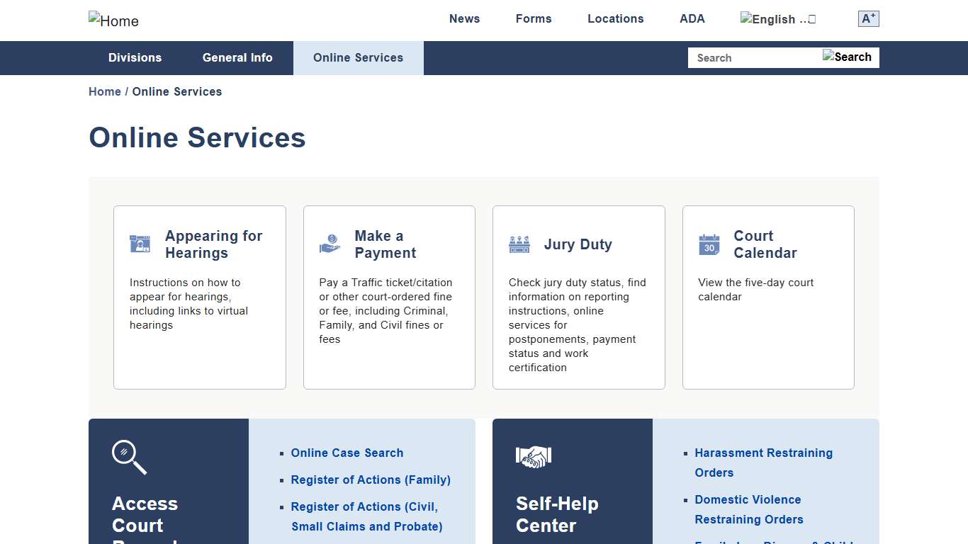 Online Services | Superior Court of California - County of San Diego